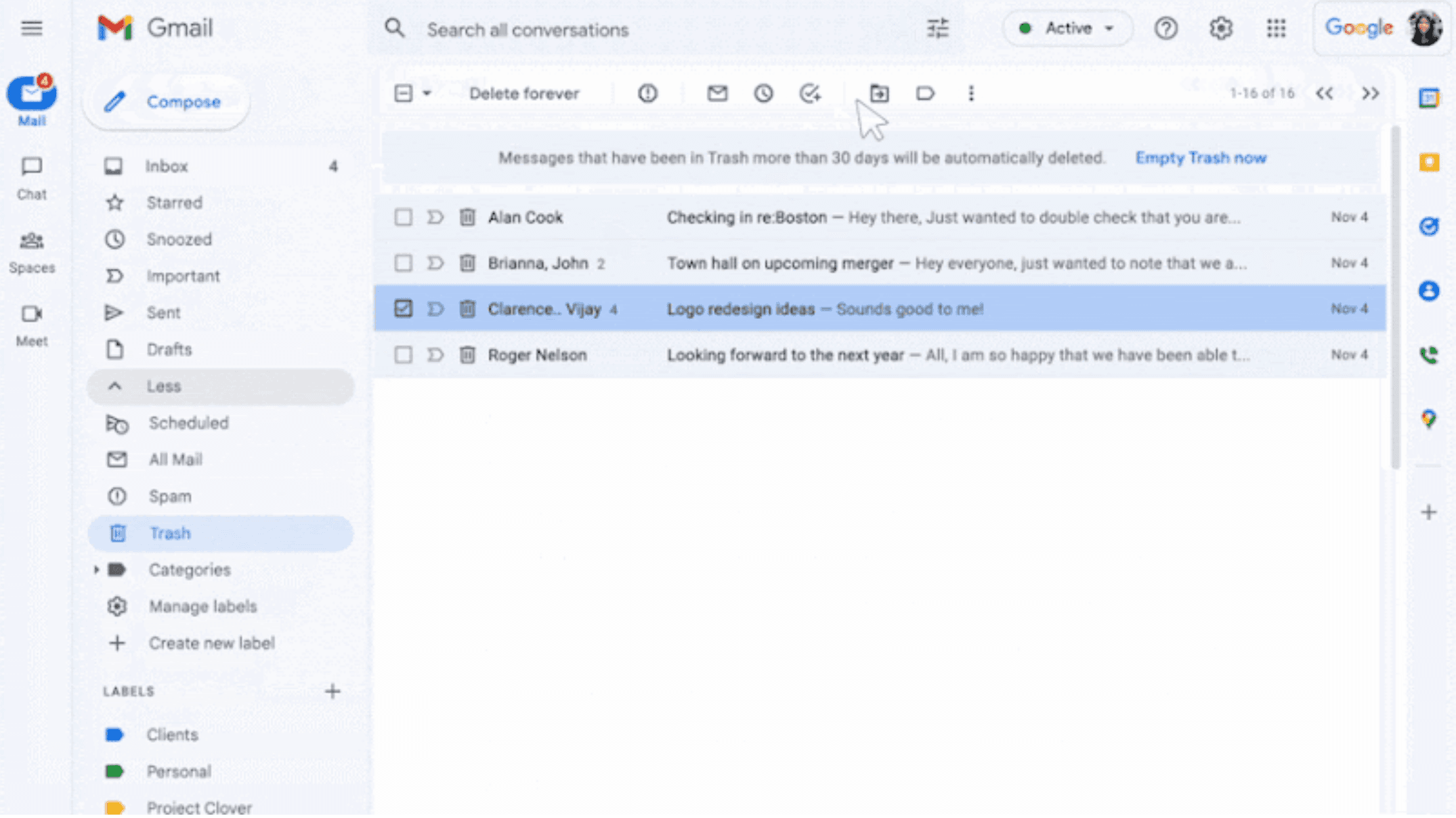 How to recover deleted emails in Gmail: Step 2