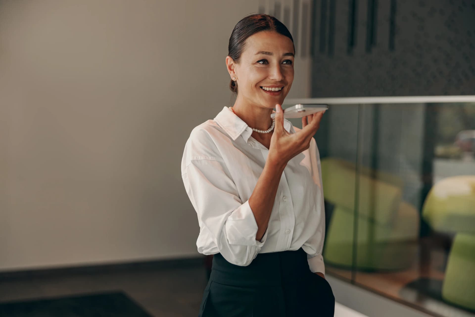 Professional using AI email assistant on their device