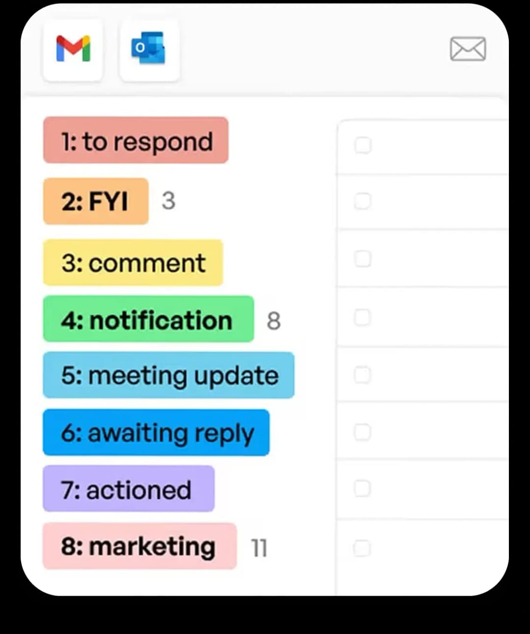 Open your inbox to organized
